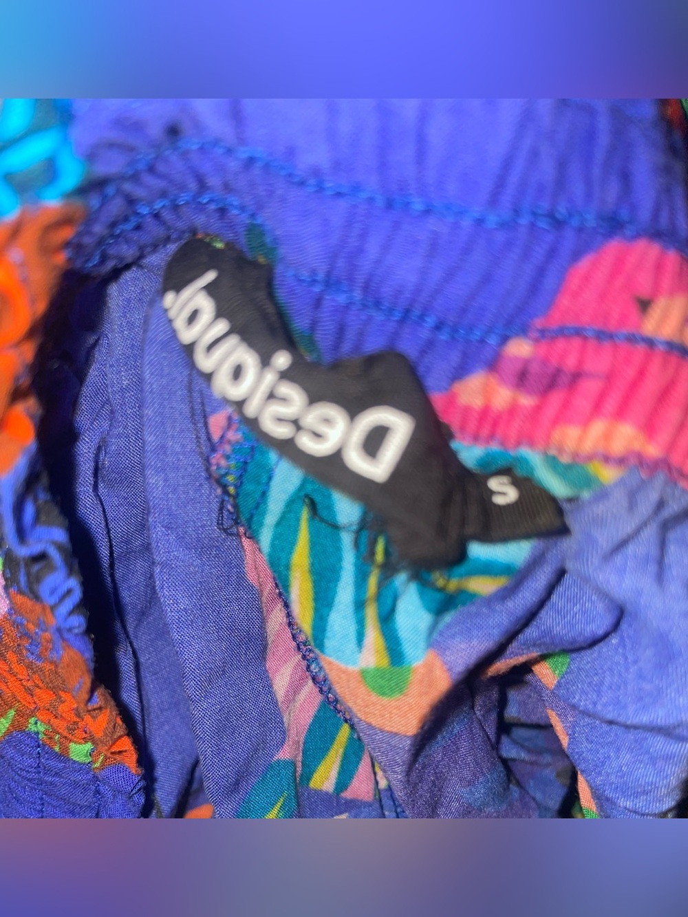 New! Desigual Slit Culottes Tie Waist Tropical Butterfly Print Wide Leg Pants🦋 S - Picture 11 of 11